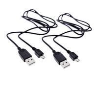 JZK 2 cables de carga USB A a micro USB, cable de carga micro USB de repuesto para smartphones Android, tabletas, reproductores MP3/MP4, transferencia de datos, color negro