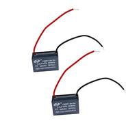 JZK 2 condensadores de arranque de motor CBB61 2.5uf con 2 cables, condensador de arranque de ventilador 450 V CA 2.5 uF, aire acondicionado de 50/60 Hz/ventilador motor de funcionamiento condensador