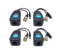JZK 2 Pares Balún vídeo RJ45 a BNC transceptor transmisor HD-CVI/TVI/AHD/CVBS con conector de alimentación para 1080P 3MP 4MP 5MP 8MP seguridad CCTV Sistema cámaras vigilancia DVR, BNC a RJ45