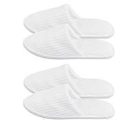 JZK 2 Pares zapatillas desechables grandes para hombres blancas pantuflas desechables unisex para invitados mujeres zapatillas hotel lavables, terciopelo pantuflas cerradas spa vacaciones