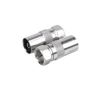 JZK 2 PCS Cable Coaxial Cable Tipo F Macho RCA Hembra Adaptador de RF Convertidor de Conector, Conector de Antena de TV a Conector F para TV y Radio