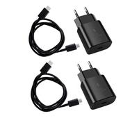 JZK 2 Piezas 25W Cargador USB C superrápido para Samsung Galaxy A55 A54 A53 A35 A33 A33 S23 S22 S21 S20, para iPhone 15 Pro/MAX y iPad Pro, Móvil Adaptador de Viaje con Cable Tipo C 1m