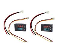 JZK 2 piezas DC 0-100V 10A mini voltímetro digital amperímetro para automóvil, motocicleta eléctrica, voltaje de batería voltios amperios medidor de corriente, medidor, pantalla dual azul rojo