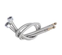 JZK 2 tubos flexibles trenzados de acero inoxidable para grifo de agua fría y caliente, monomando, colas de 60 cm, ajuste a presión, M10 (10 mm) x 1/2 pulgadas, accesorios de grifo para fregadero de