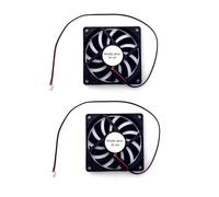 JZK 2 unidades de 80 x 80 x 10 mm CC 12 V pequeño ventilador de refrigeración de 80 mm con 2 cables de pin, 4600 rpm, 0,37 A, 8010 con rodamiento de bolas, ventilador de CC sin escobillas de 8 cm,