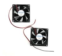 JZK 2 Unidades de 80 x 80 x 25 mm, 2 Polos, CC 24 V, Mini Ventiladores Con Cables, 8025, Silencioso de 80 mm, 8 cm, Sin Escobillas, Para Carcasa de PC