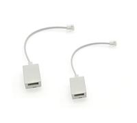 JZK 2 unids RJ11 enchufe a BT socket, adaptador de línea telefónica, adaptador de teléfono blanco, rj11 a bt adaptador convertidor con cable de cinta