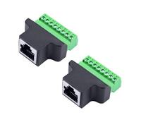 JZK 2 unids RJ45 hembra LAN a conector de bloque RJ45 de 8 pines, conector de red Ethernet RJ45 a convertidor de terminal de cable herramientas de reparación y solución de problemas
