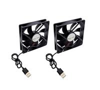JZK 2 ventiladores USB 120 x 120 x 25 mm CC 12 V 12 V USB 12 cm, 0,08 A, 1500 rpm, 12025 rodamientos deslizantes, silencioso, sin escobillas, CC ventilador de 120 mm para máquina de hielo, calefacción