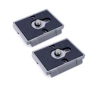 JZK 2 x cabeza de placa de conexión rápida de la cámara 1/4 pulgadas tornillo accesorio adaptador compatible con Manfrotto 200PL-14 trípode
