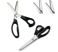 JZK 2 x Tijeras zig zag serrado para cortar tela y papel artesanal, con bordes de zigzag y vieira de 5 mm, tijeras de costura de corte y confección, tijeras de zig zag