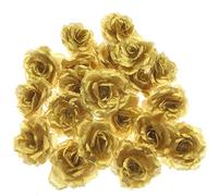 JZK - 20 Cabezas de Rosa Artificiales de Oro Falso Flor decoración de Boda para el día de San Valentín, Despedida de Soltera, Compromiso