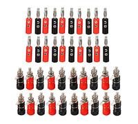 JZK 20 conectores banana de 4 mm + 20 terminales de poste de unión de altavoz, kit de conector de enchufe banana para altavoz, receptor de audio/video, sistemas amplificadores