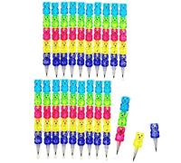 JZK 20 lápices de grafito apilados de plástico multicolor para niños, lápices preafilados, regalos de fiesta para niños, relleno de bolsas de fiesta para niños y niñas
