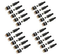 JZK 20 PCS 5.5 mm x 2.1 mm Macho DC Enchufe de alimentación de Soldadura Conector Adaptador de Enchufe y 20 Piezas de 5.5 mm x 2.1 mm Hembra DC Conector de Montaje de Panel de 3 Pines