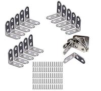 JZK 20 Piezas de soporte de esquina 40 x 40mm, conectores de angulo recto, soporte de angulo recto de acero Inoxidable de con 80 tornillos