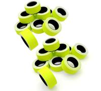 JZK 20 rollos en total de 10000 etiquetas de pistola de precio amarillo neón, 21 mm x 12 mm, etiquetas de pistola de precios de papel, 500 piezas por rollo