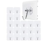 JZK 20 x Fuerte ganchos adhesivos gancho pared transparente carga 10KG max gancho de plástico para baño cocina pared puerta nevera techo armario