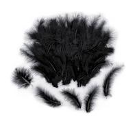 JZK 200 piezas 9~15cm plumas esponjosas naturales negras para manualidades plumas reales para material de bricolaje, atrapasueños, fascinador, sombrero, decoraciones para pasteles, disfraces