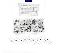 JZK 200 piezas de diodos rectificadores y kit de diodos Schottky, 10 valores 1N4001 1N4002 1N4003 1N4004 1N4005 1N4006 1N4007 1N5817 1N5818 1N5819, kit surtido de diodos