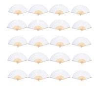 JZK 20x Blanco Abanico de Papel Plegable Ventilador de Bolsillo para Fiesta comunión de Viaje, favores de Boda, Fiesta y decoración de Bricolaje