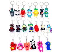 JZK 20x Llaveros animal 3D silicona para regalos fiesta cumpleaños niños, regalos obsequio recuerdos para niños y niñas, pensamiento obsequios gracias recuerdos fiesta cumpleaños para niños