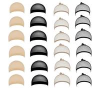 JZK 24 X Nylon elastic gorros peluca redecilla pelucapara mujeres y hombres, beige/negro