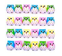 JZK 24 x Sacapuntas dobles agujeros con contenedor sacapuntas de búho juguete premios estudiantes o regalo pequeño en después de la fiesta de cumpleaños de los niños