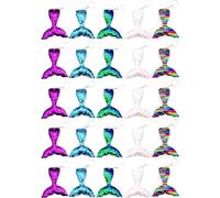 JZK 25 llaveros de cola de sirena de lentejuelas para niños y niñas, regalos de fiesta de cumpleaños, decoraciones de fiesta temática de princesa sirena, rellenos de