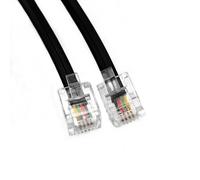 JZK 2M Negro Cable RJ11 de banda ancha de alta velocidad, cable de extensión telefónica, cable DSL de Internet, cable ADSL, para enrutador, teléfono fijo, máquina de fax, módem