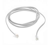 JZK 2M RJ11 blanco cable, línea telefónica alta velocidad, cable Internet, cable banda ancha DSL, cable extensión telefónica, para ADSL, módem, teléfono fijo, enrutador