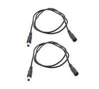 JZK 2X 1M Cable extensión alimentación DC negro 5,5 mm x 2,1 mm, adaptador corriente hembra a macho 2,1 mm x 5,5 mm, DC 5 V, 6 V, 9 V, 12 V, 24 V para cámaras CCTV, iluminadores infrarrojos, tiras LED