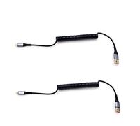 JZK 2X Cable USB A Hembra para Lightning Macho, Cable Lightning en Espiral, Cable de Datos para Cargador de Coche para iPhone 14, 13, 12, 11 Pro MAX, 10, 8 Plus, XR, SE, para AirPods
