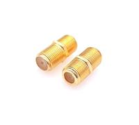 JZK 2X Conector de cable coaxial satelital, acoplamiento de conector F hembra a hembra chapado en oro, acoplador de extensión de adaptador de cable satelital para cable de antena SAT/sistemas BK