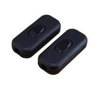 JZK 2x Máximo 6A negro Interruptor de cable en línea bipolar, interruptor en línea aislamiento de dos polos, acepta cable 1-2 núcleos, interruptor Torpedo para electrodomésticos pequeños o lámpara