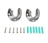 JZK 2x Soportes poste armario acero inoxidable para poste 25mm, soporte barra cortina ducha con tornillos, soportes pared riel cortina, soportes de extremo de riel de armario