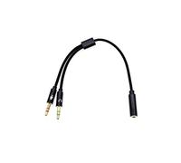 JZK 3.5 mm divisor auriculares y micrófono cable, adaptador divisor audio CTIA hembra 3.5 mm a 2 machos, conector auriculares chapado en oro para PS4, para Xbox, PC, portátil y altavoz