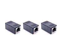 JZK 3 Piezas Acoplador RJ45, Adaptador Extensor Ethernet, Acoplamiento Conector Red para Cat6 Cat5e Cat5, Conector extensión Cable LAN para Redes Oficina y hogar