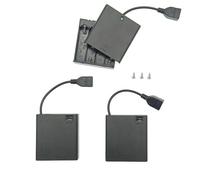 JZK 3 soportes de batería AA de 1,5 V con enchufe USB hembra, caja de almacenamiento de batería AA, compartimento para cartucho con interruptor de encendido/apagado y cubierta, con tornillos