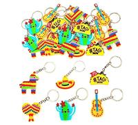 JZK 30x Accesorios decoracion de fiesta mexicana, llaveros sombrero taco cactus guitarra maraca burro, recuerdos favores de fiesta Cinco de Mayo, gadgets regalos fiesta temática mexico