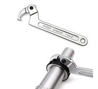JZK 32-75mm, llave en C con gancho ajustable, llave de gancho ajustable, llave de acero al vanadio C para apretar tuercas de ranura lateral en collares tuercas de bloqueo y rodamientos