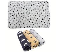 JZK 3X 100cm x 70cm/40 "x 28" Beige Gris Negro Grande Lavable Suave Manta Polar cálida para Perro Gato Mascota Cama