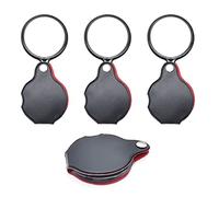 JZK 3X Lupa de Bolsillo Plegable Mini, Vidrio óptico pequeño Bolsillo Lupa para Lectura/Pasatiempos, pequeña Lupa con Cubierta Protectora de Cuero