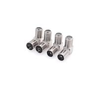 JZK - 4 conectores hembra tipo F de 90 grados a macho/hembra PAL, adaptador coaxial RF de antena satelital en ángulo recto, conector SAT de 90 grados para TV satelital y radios