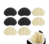 JZK 4 pares de almohadillas autoadhesivas para zapatos de deporte para hombres y mujeres, almohadillas de talón, almohadillas para talón, almohadillas para zapatos de deporte, color negro y beige
