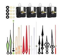 JZK 4 Relojes de Cuarzo silenciosos de Eje Largo y 6 Pares de manecillas, Mecanismo de Reloj de Pared sin tictac, segundero de Barrido