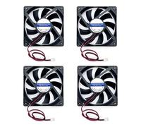 JZK 4 unidades de 80 x 80 x 15 mm, 2 polos, CC 24 V, mini ventiladores con cables, 8015 pequeños, 80 mm, 8 cm, sin escobillas, 24 V CC, impresora 3D con cable y enchufe