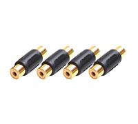 JZK 4 x RCA hembra a hembra, adaptador de conector RCA Phono hembra, cable de extensión de audio, para altavoces, cable RCA, amplificador, cámara, DVD, VCD