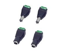 JZK 4X DC Adaptador, Conector alimentación DC 5.5 mm x 2.1 mm, Conector Macho y Hembra DC 5.5 x 2.1 mm para cámaras Seguridad CCTV, Tiras luz LED, enrutadore e interruptore
