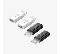 JZK 4X Micro USB a USB C adaptadores, Micro USB Hembra a Tipo C Macho, Adaptador OTG para Samsung Galaxy, para Huawei, para MacBook Pro, Smartphones y Tablets (2 Negros y 2 Blancos)